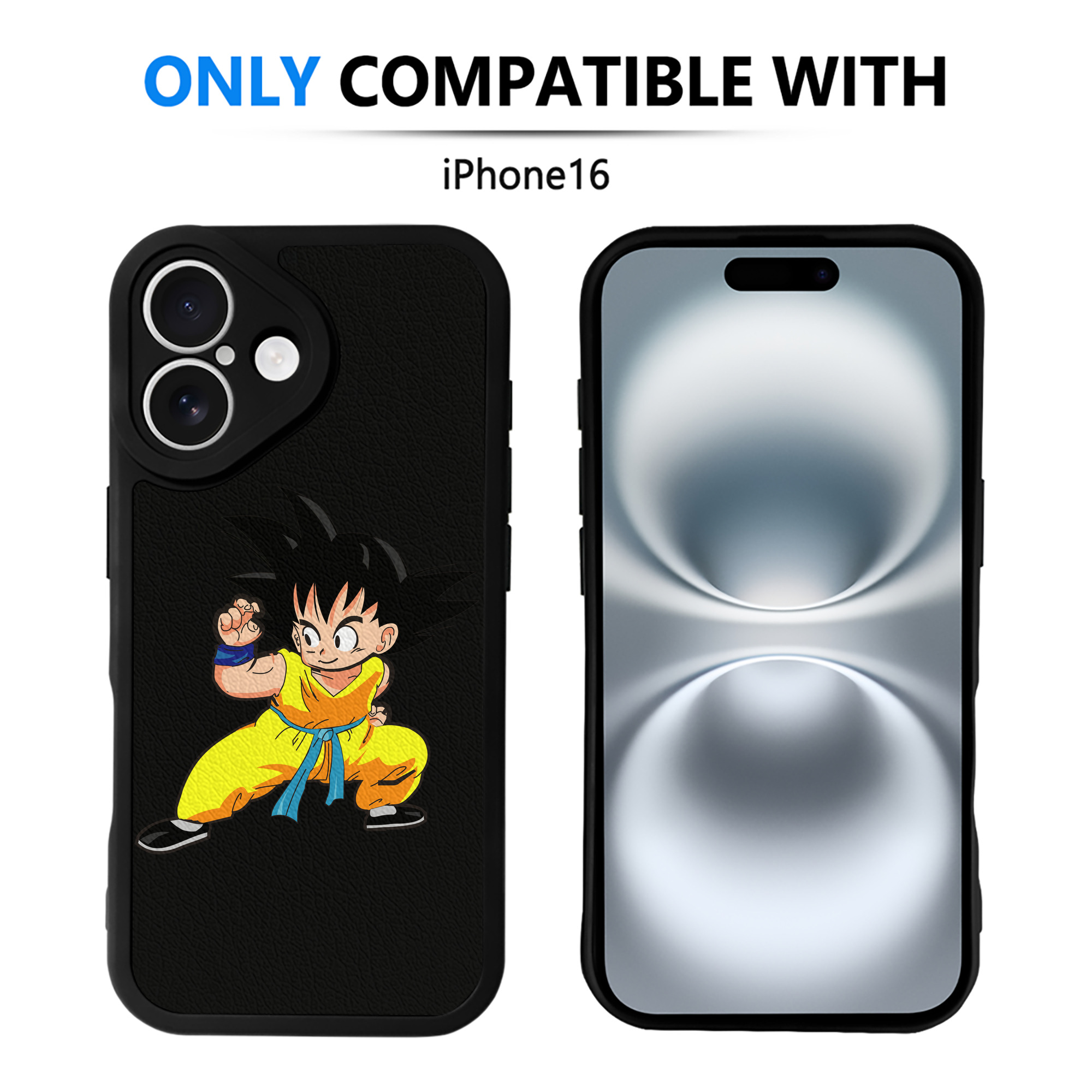 （画像用） ドラゴンボール 孫悟空（そん ごくう）Son Goku カカロット DRAGON BALL Kakarotto 【iPhone 16シリーズ対応】シリコンスマホケース（レザー調） 材質：シリコン
